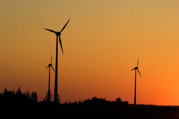 Windturbines in sunrise — Stock Photo, Image