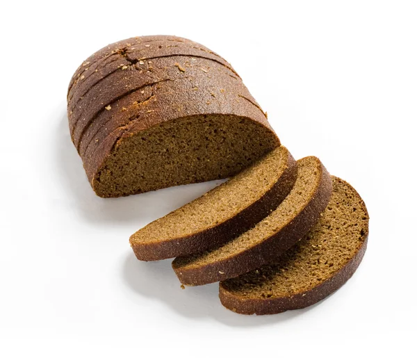 Plasterki brązowy chleb żytni — Zdjęcie stockowe