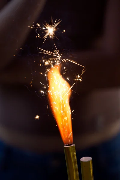 stock image Burning sparkler