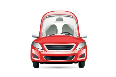 Red isolated car - vector illustration clipart