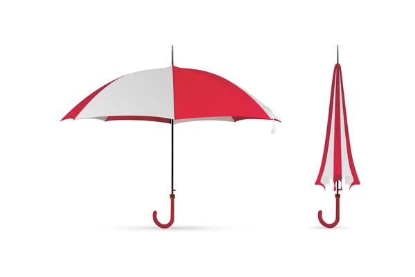 Rot-weißer Regenschirm — Stockvektor