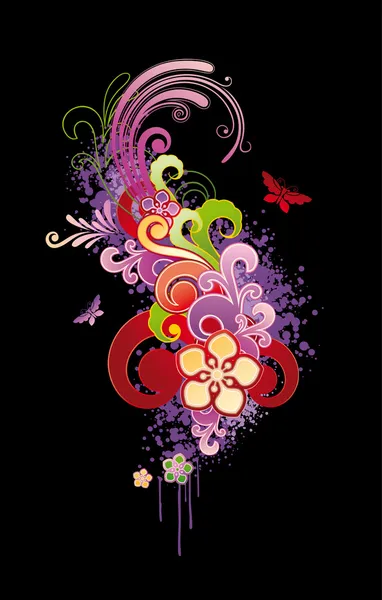 モダンな花の着色された背景 — ストックベクタ