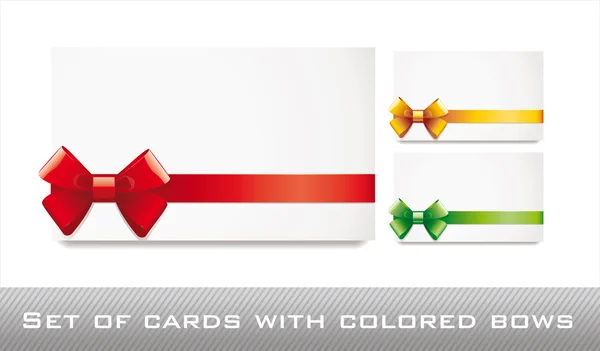 Λευκό κάρτες με χρωματιστό τόξα — Διανυσματικό Αρχείο