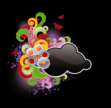 Cloud shaped flossy frame clipart