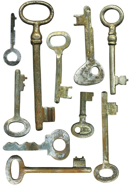 stock image Group of old keys isolated