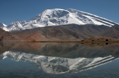 Muztagh Ata and Karakul Lake clipart