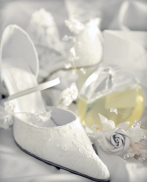 stock image Bridal wedding shoe