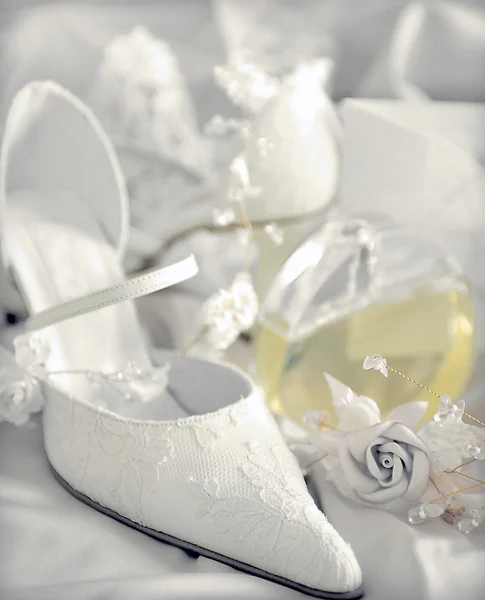 Stock image Bridal wedding shoe