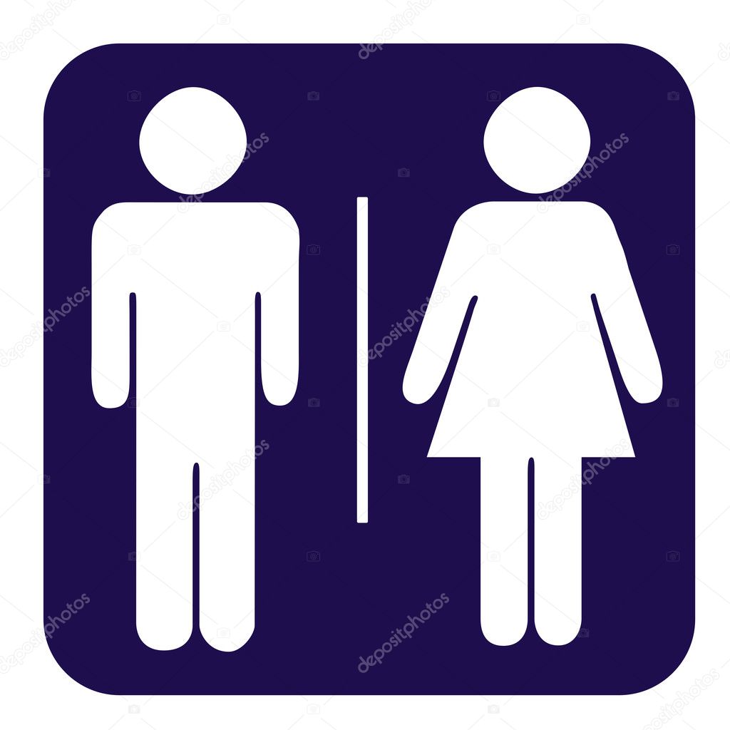 Male and female toilet button