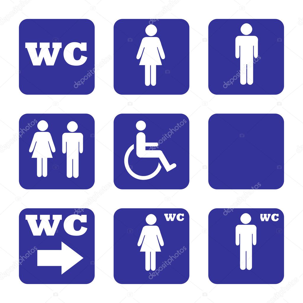 Set of toilet buttons