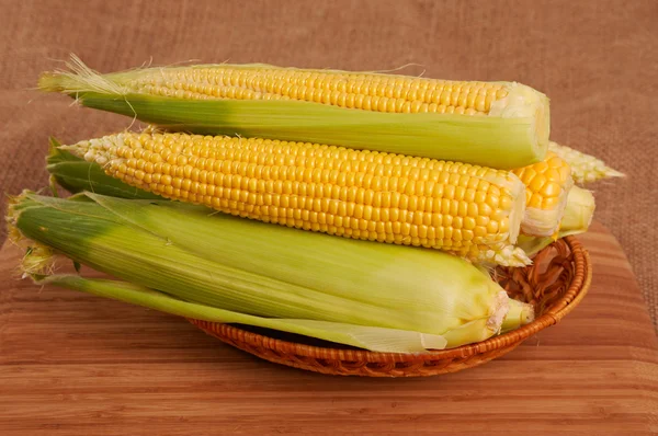 Kukorica-val csendélet — Stock Fotó