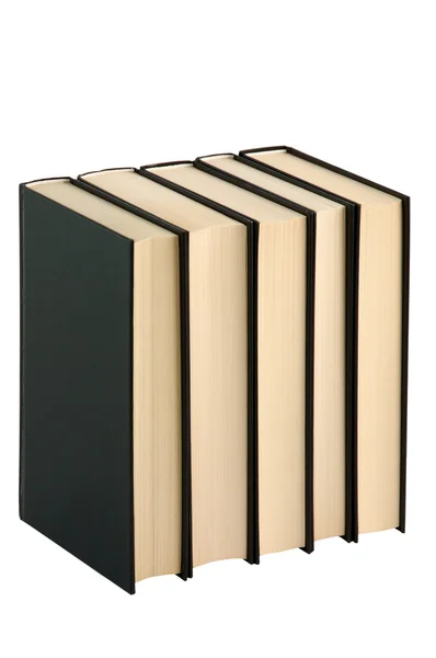 Пять закрытых черных книг — стоковое фото