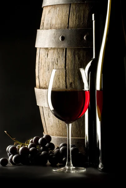 Stilleben med rött vin Royaltyfria Stockfoton