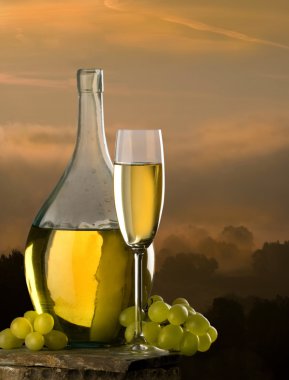 Still life with wine clipart