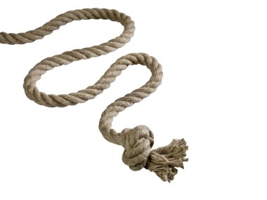 Natural rope on the white background clipart