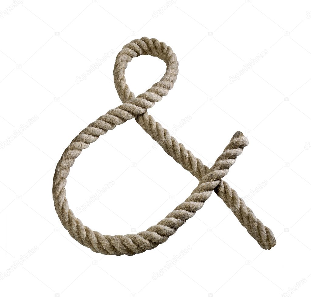 Rope twisted into letters and