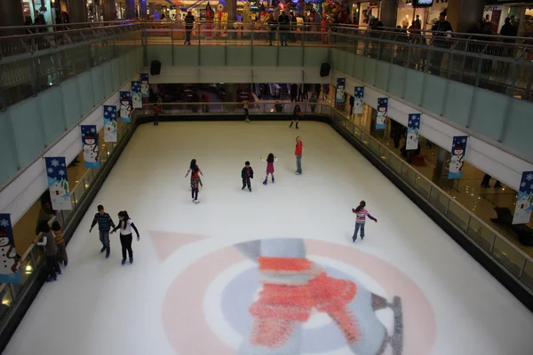 Overdekt ijs schaatsen gebied, skating schaatsen Stockafbeelding