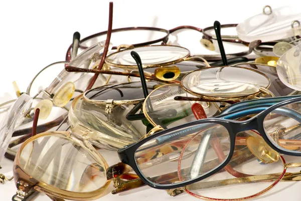 很多眼镜颜色多 免版税图库图片
