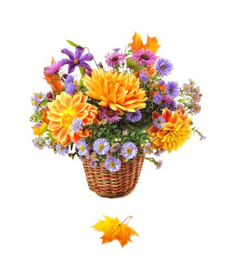 Bouquet of autumn flowers clipart