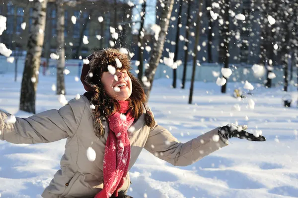 Girl in snow — Stock Photo, Image