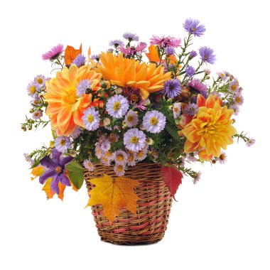 Bouquet of autumn flowers clipart