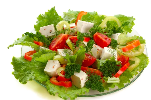 Növényi saláta sajttal — Stock Fotó