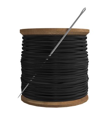 Thread Spool With Needle clipart