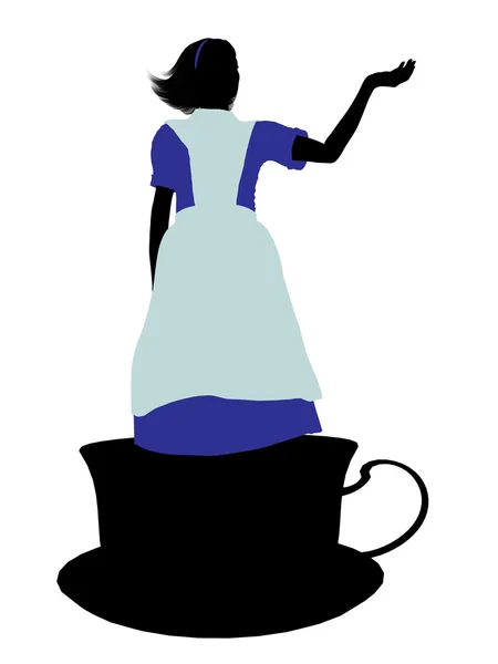 Alice Csodaországban silhouette illusztráció — Stock Fotó