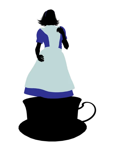 Alice no País das Maravilhas Silhueta Ilustração — Fotografia de Stock