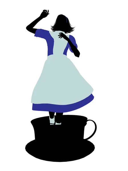 Alice In Wonderland Silhouette Illustration — Stock Photo, Image