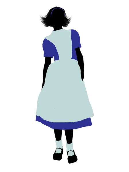 Alice in wonderland silhouet illustratie — Stockfoto