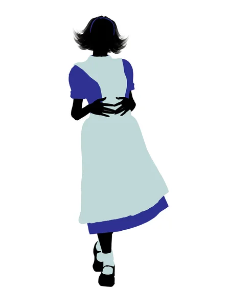 Alicja w krainie czarów sylwetka ilustracja — Zdjęcie stockowe