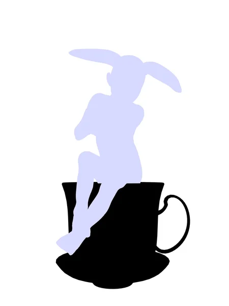 White Rabbit Silhouette Illustration — Stock Photo, Image