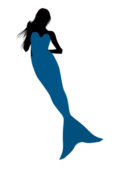 Kleine zeemeermin silhouet illustratie — Stockfoto