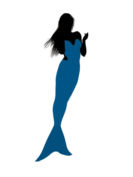 Little Mermaid Silhouette Illustration — Stock Photo, Image