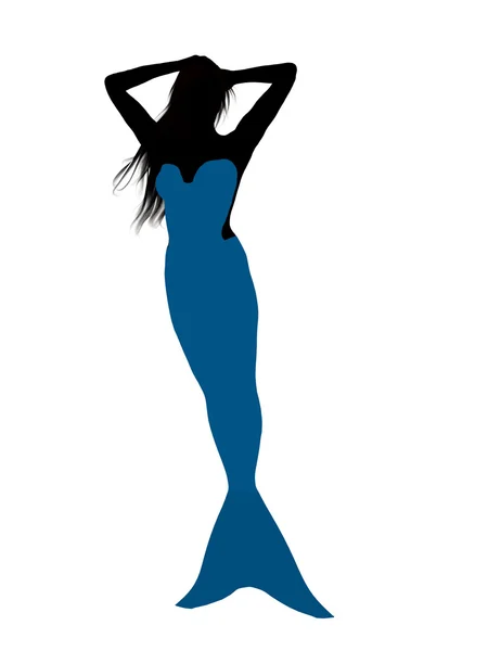 stock image Little Mermaid Silhouette Illustration