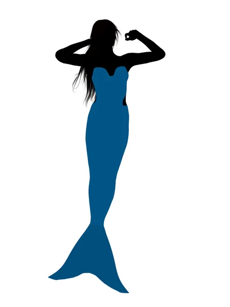 Little Mermaid Silhouette Illustration — Stock Photo, Image