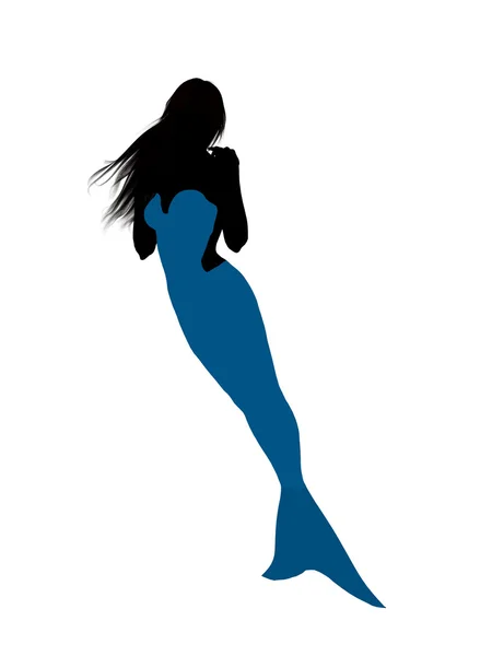 stock image Little Mermaid Silhouette Illustration