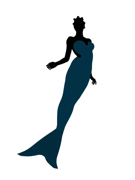 Kleine Meerjungfrau Silhouette Illustration — Stockfoto