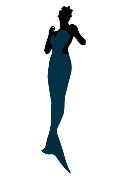 Kleine Meerjungfrau Silhouette Illustration — Stockfoto