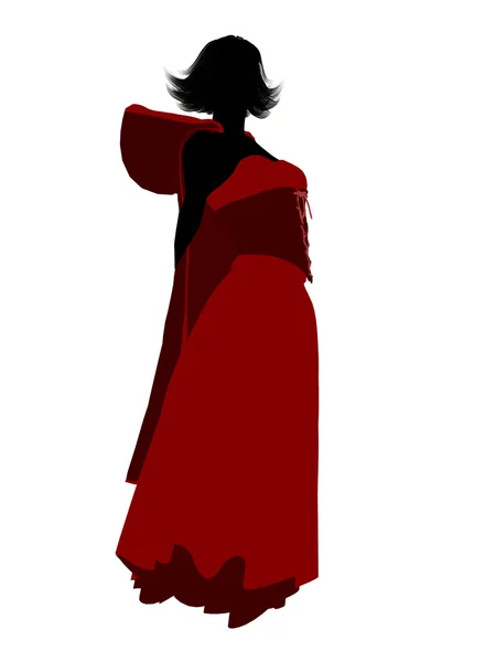 Mały czerwony kapturek ilustracja kaptur sylwetka — Zdjęcie stockowe