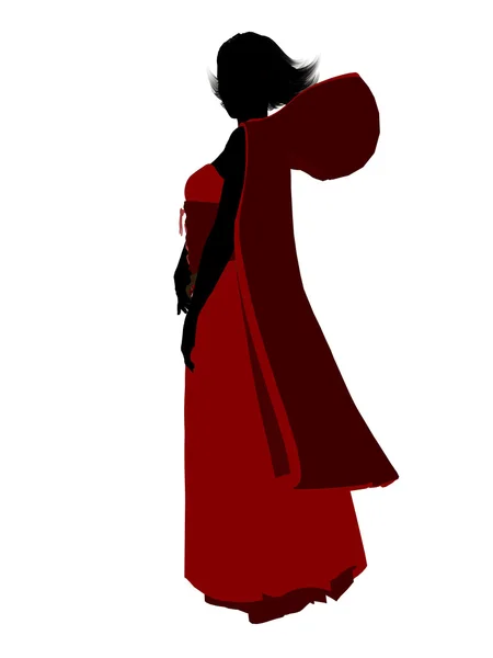 Little red riding hood silhouet illustratie — Stockfoto