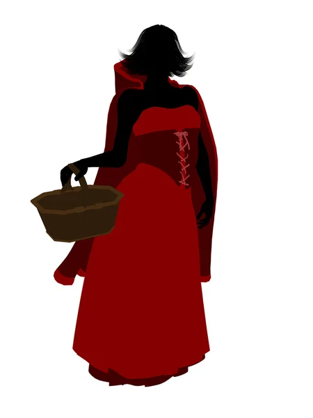 Pequeña silueta de capucha roja Ilustración — Foto de Stock