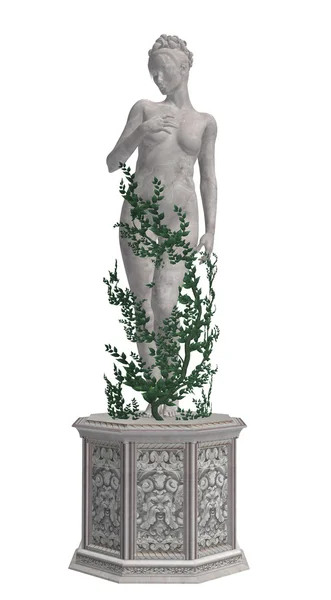 Grey Statue With Vines — Stock Photo, Image
