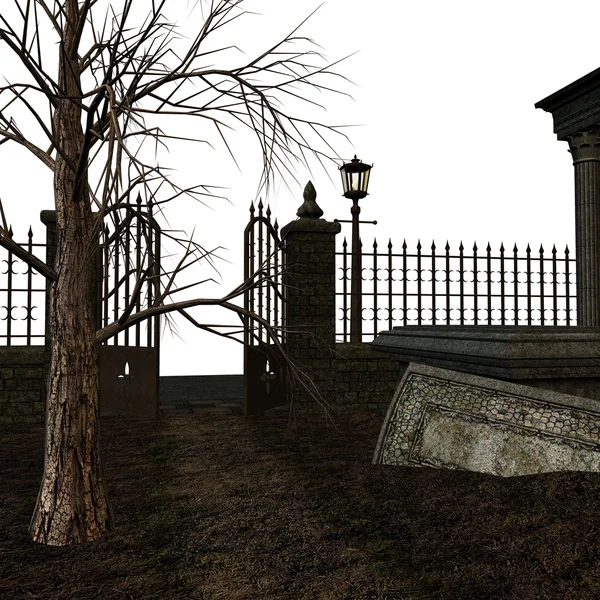 Spookachtige begraafplaats — Stockfoto