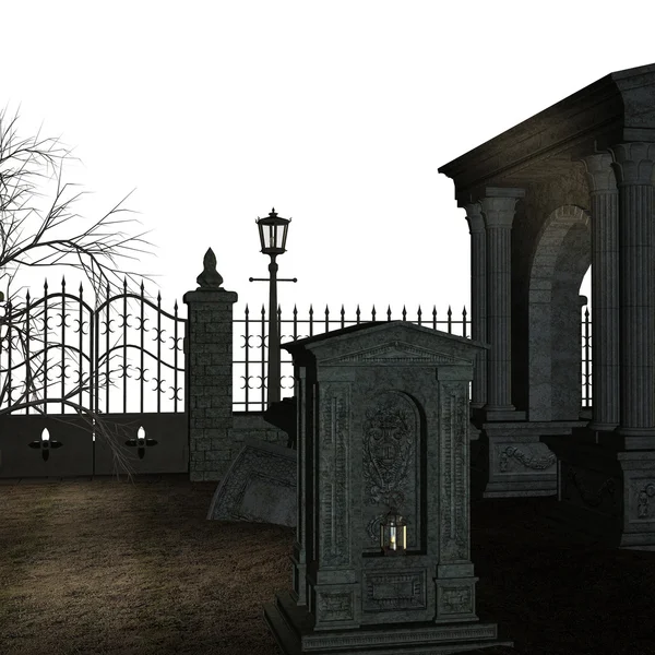 Spookachtige begraafplaats — Stockfoto