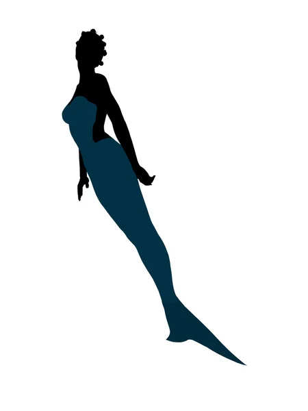 Kleine Meerjungfrau Silhouette Illustration lizenzfreie Stockbilder