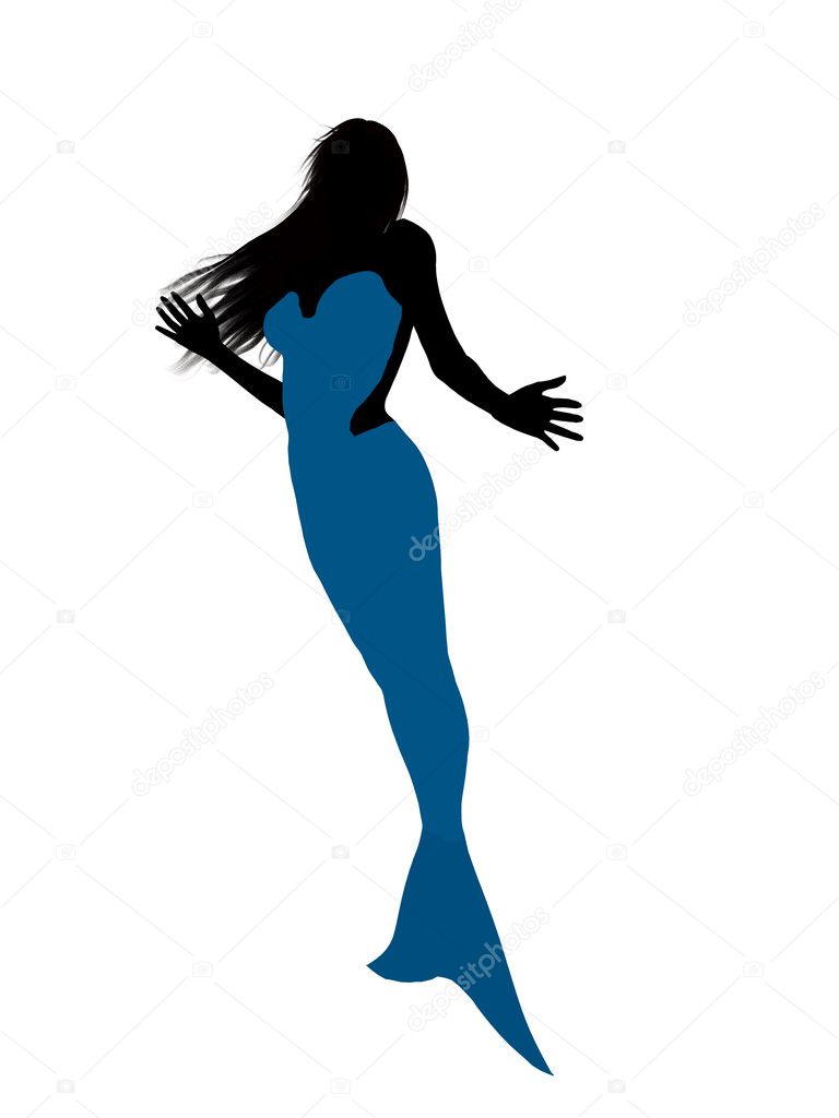 Little Mermaid Silhouette Illustration — Stock Photo © kathygold #2637824