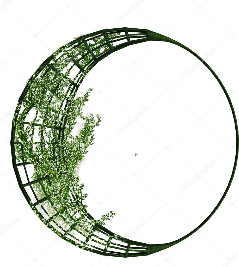 Vines on A Metal Crescent Structure