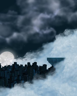 Ledge Overlooking The City Background clipart